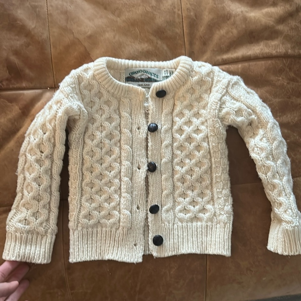 100% merino wool Irish knit sweater 12-18 months